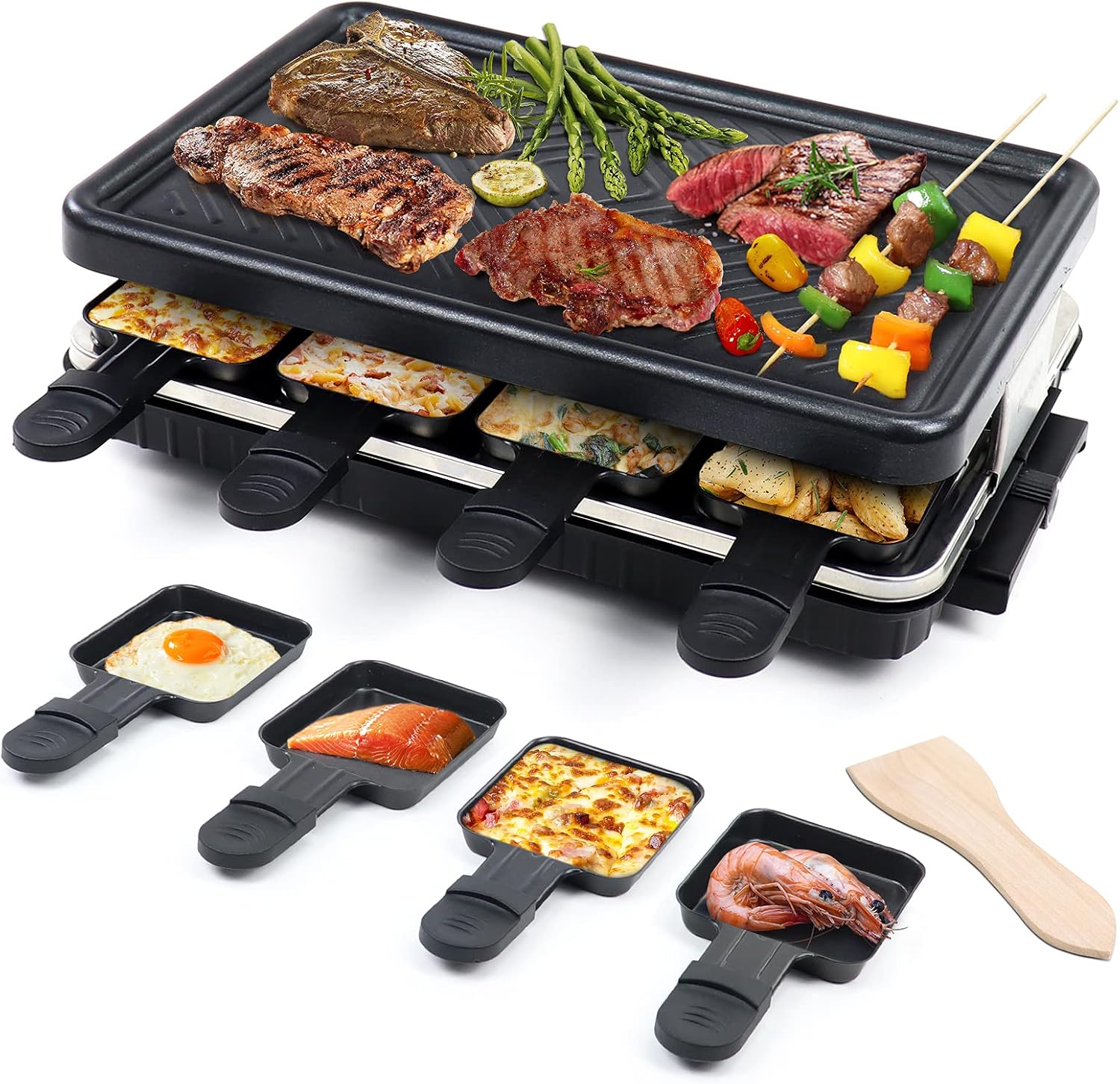 Korean Bbq Grill - 2-in-1 Electric Raclette & Korean BBQ