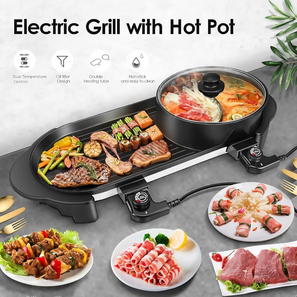 Hot Pot with Grill, Korean BBQ - Korean Bbq Grill 评论和价格