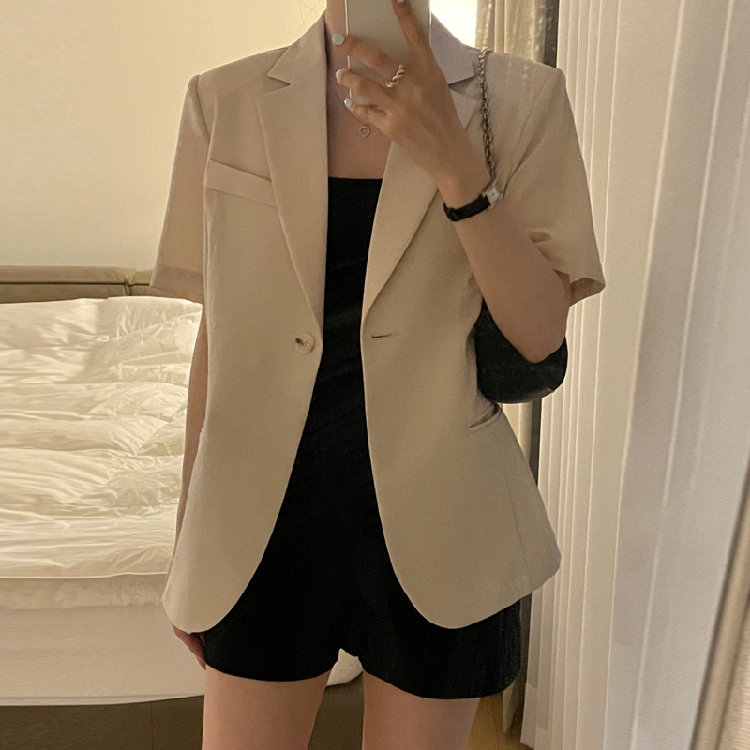 Women's Short Sleeve Suit Jack - Lifestyle In Korean 评论和价格