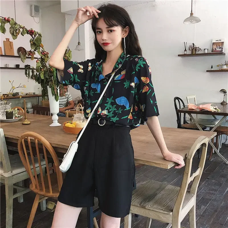 Shirts Women Corduroy Patch Po - Korean Lifestyle Student 评论和价格