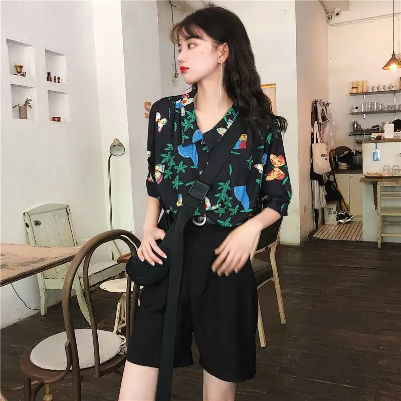 Shirts Women Corduroy Patch Po - Korean Lifestyle Student 评论和价格