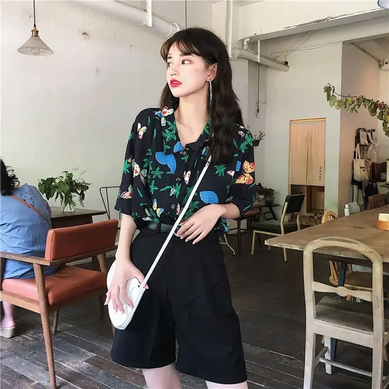 Shirts Women Corduroy Patch Po - Korean Lifestyle Student 评论和价格