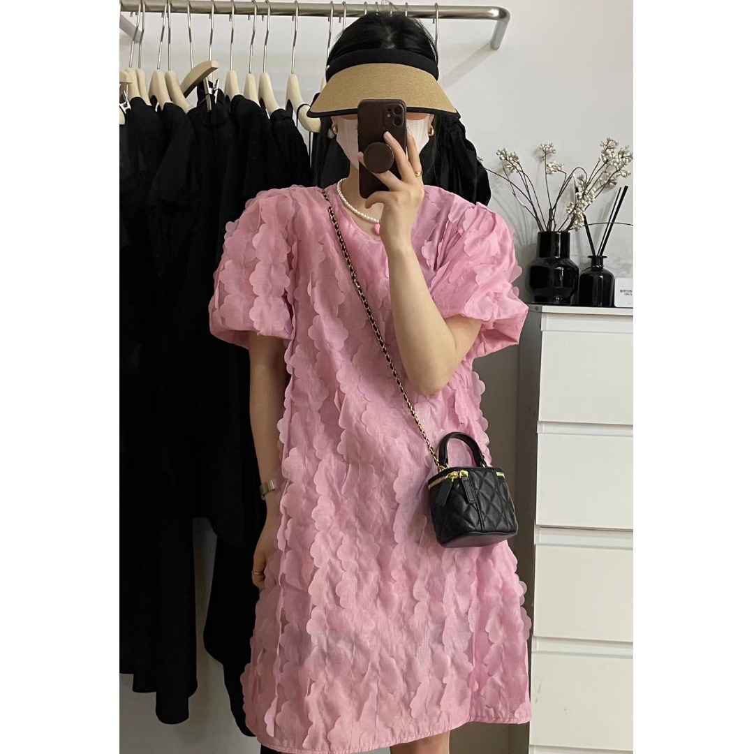 Floral Bubble Sleeve Dress Kor - Lifestyle In Korean 评论和价格
